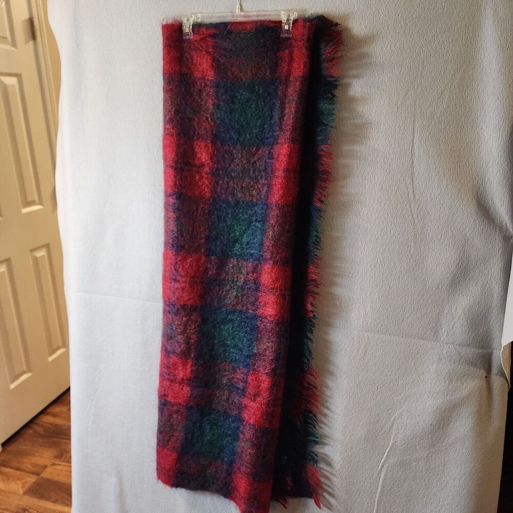 VTG Royal Scot 70% Mohair 30% Wool Throw Blanket S.Tweed & Co. Christmas Plaid